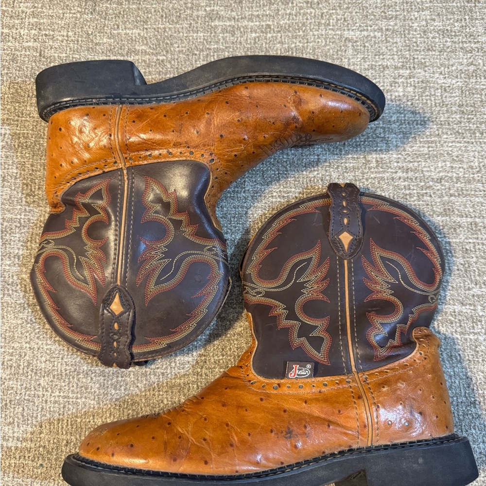Justin Gypsy Women's L9900 Western Cowgirl Boots Two-Tone Leather Size 8.5 - Picture 8 of 12
